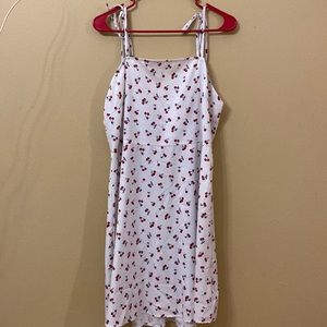 Spaghetti strap white cherry dress plus size 2XL